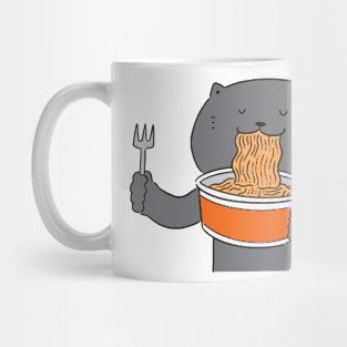 Cat Eating Spaghetti Mug